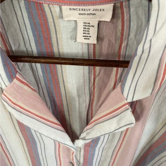 Sincerely Jules Striped Boxy Button Down Shirt - Picture 5 of 5